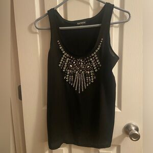 Express black bedazzled tank top, small, excellent condition
